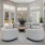 a room with white furniture