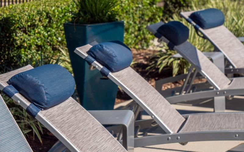 a group of chairs outside