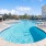 a swimming pool in a courtyard